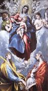 El Greco Madonna and child, and  Sta Martina and Sta Agnes oil painting on canvas